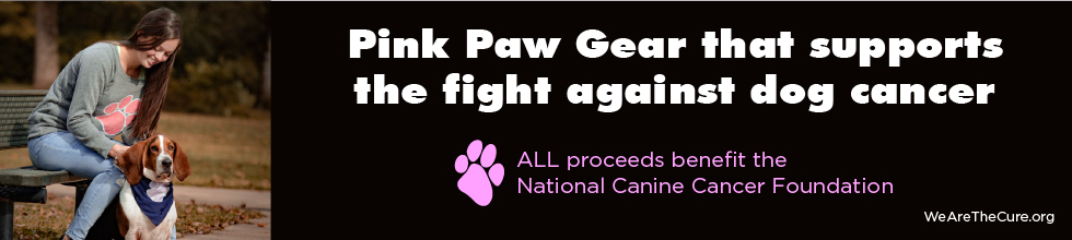 Pink Paw Gear that supports the fight against dog cancer